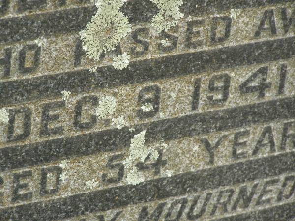 Albert NATZKE,  | husband father,  | died 9 Dec 1941 aged 54 years;  | William Albert (Bill) NATZKE,  | son,  | died 15 Nov 1946 aged 27 years 4 months,  | missed by mother E. NATZKE;  | Appletree Creek cemetery, Isis Shire  | 