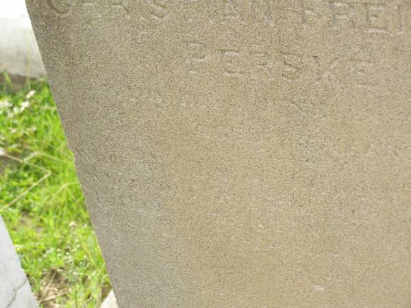 Christian Freidrich PERSKE,  | died 28 Nov 1897 aged 25 years;  | Appletree Creek cemetery, Isis Shire  | 