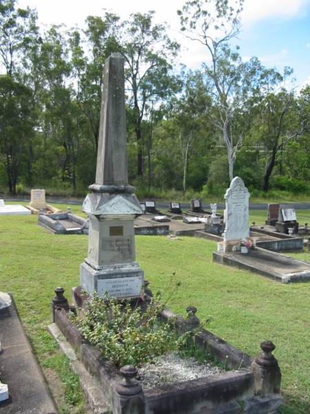 Herman A.L. WECHSEL,  | died 1 Dec 1914 aged 56 years;  | Augusta,  | wife,  | died 4 May 1938 aged 78 years;  | Appletree Creek cemetery, Isis Shire  | 