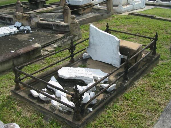 Thomas J. PERKINS,  | died 17 Aug 1910;  | Appletree Creek cemetery, Isis Shire  | 