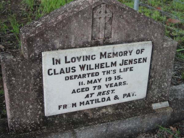 Claus Wilhelm JENSEN  | 11 May 1945, aged 79  | (from Matilda and Pat)  | St Paul's Lutheran, Aratula, Boonah Shire  | 
