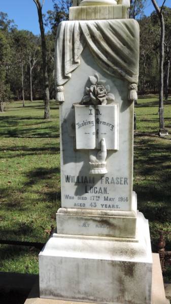 William Fraser LOGAN  | d 17 May 1914 aged 43  |   | Lavinia LOGAN  | d: 14 Nov 1922 aged 50  |   | Atherton Pioneer Cemetery (Samuel Dansie Park)  |   |   | 
