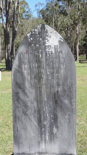 John William CHEYNE  | husband of Margaret CHEYNE  | d: 19 Mar 1909 aged 50  |   | Atherton Pioneer Cemetery (Samuel Dansie Park)  |   |   | 