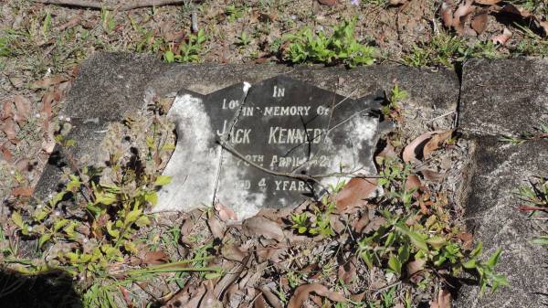 Jack KENNEDY  | d: 28 ? Apr 1921 aged 4  |   | Atherton Pioneer Cemetery (Samuel Dansie Park)  |   |   | 