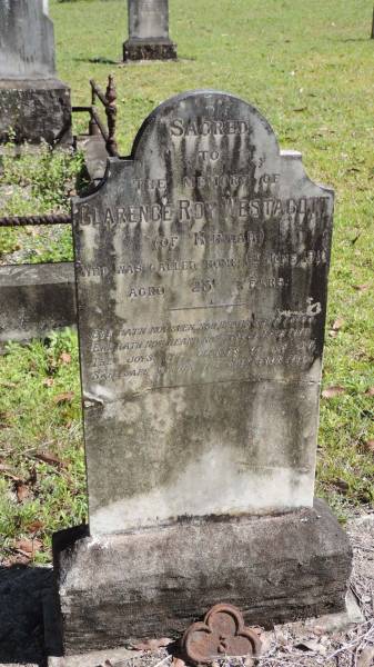 Clarence Roy WESTACOTT  | of Nundah  | d: 1 Jun 1910 aged 23  |   | Atherton Pioneer Cemetery (Samuel Dansie Park)  |   |   | 