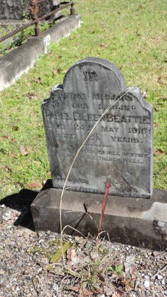 Mabel Eileen BEATTIE  | d: 24 May 1916 aged 2 1/2  |   | Atherton Pioneer Cemetery (Samuel Dansie Park)  |   |   | 