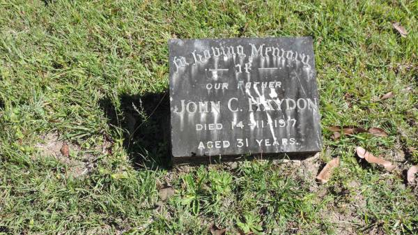 John C HAYDON  | d: 14 Nov 1917 aged 31  |   | Atherton Pioneer Cemetery (Samuel Dansie Park)  |   |   | 