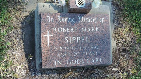 Robert Mark SIPPEL  | b: 9 Aug 1970  | d: 8 Sep 1990 ? aged 20  |   | Aubigny St Johns Lutheran cemetery, Toowoomba Region  |   | 