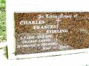 
Charles Frances STIRLING,
5-3-1918 - 27-9-1997,
husband father;
Beerwah Cemetery, City of Caloundra

