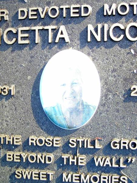 Concetta NICOLOSI, mother,  | 3-4-1931 - 29-11-2005;  | Beerwah Cemetery, City of Caloundra  | 