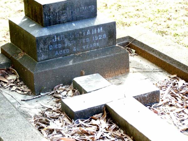 Julius TAMM,  | died 16 Feb 1928 aged 46 years;  | Beerwah Cemetery, City of Caloundra  | 