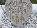 
Brian Keith ERLICH,
died 21 Dec 1947 aged 10 months 11 days;
Bergen Djuan cemetery, Crows Nest Shire
