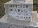 
Gottlieb DEUBLE,
born 23 March 1867,
died 18 Dec 1914;
Bergen Djuan cemetery, Crows Nest Shire
