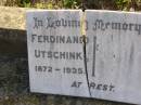 Ferdinand UTSCHINK, 1872 - 1935; Bergen Djuan cemetery, Crows Nest Shire 