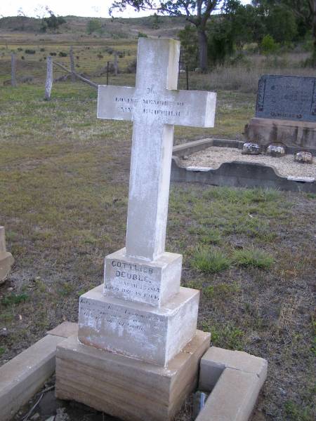 Gottlieb DEUBLE,  | born 23 March 1867,  | died 18 Dec 1914;  | Bergen Djuan cemetery, Crows Nest Shire  | 