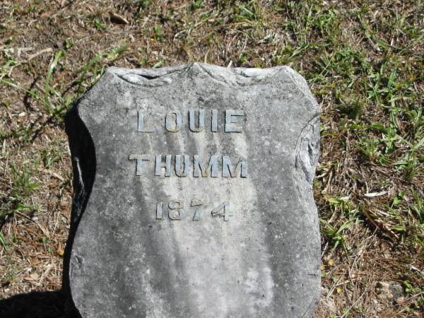 Louie THUMM  | 1874  |   | Bethania (Lutheran) Bethania, Gold Coast  | 