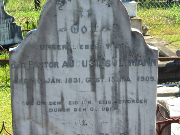 Der pastor  | August SULTMANN  | geb 26 Jan 1831  | gest 18 Mar 1909  |   | (brother)  | Wilhelm SULTMANN  | geb 22 Mai 1873  | ges 15 Juli 1895  |   | Bethania (Lutheran) Bethania, Gold Coast  | 