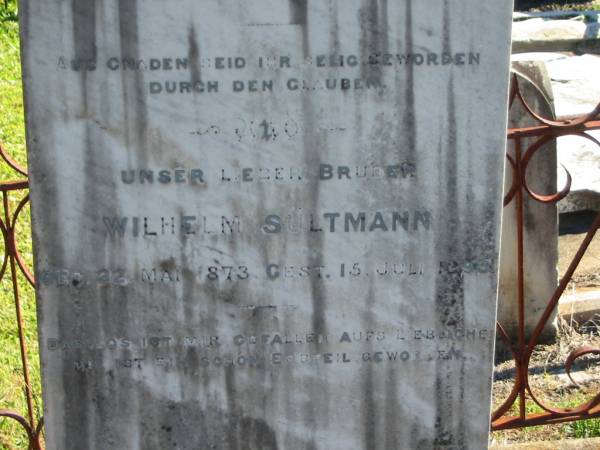 Der pastor  | August SULTMANN  | geb 26 Jan 1831  | gest 18 Mar 1909  |   | (brother)  | Wilhelm SULTMANN  | geb 22 Mai 1873  | ges 15 Juli 1895  |   | Bethania (Lutheran) Bethania, Gold Coast  | 