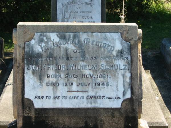 Joh. Friedr. Wilhelm SCHULTZ  | B: 30 Nov 1891  | D: 12 Jul 1945  |   | Bethania (Lutheran) Bethania, Gold Coast  | 