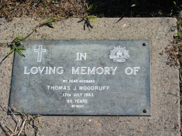 Thomas J WOODRUFF  | 13 Jul 1963  | aged 66  |   | Bethania (Lutheran) Bethania, Gold Coast  | 