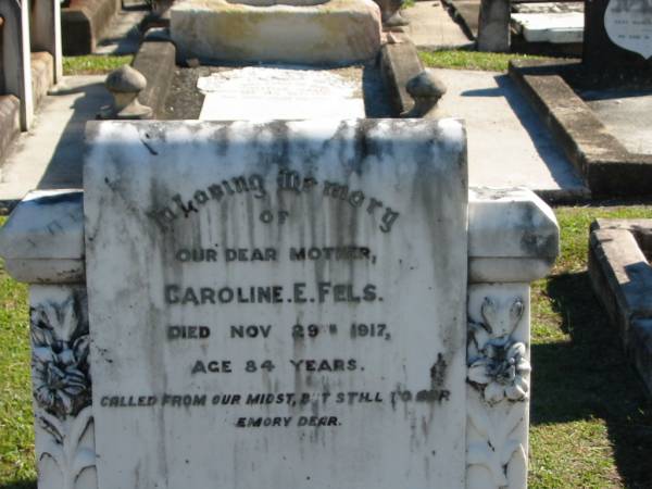 Caroline E FELS  | 29 Nov 1917  | aged 84  |   | Bethania (Lutheran) Bethania, Gold Coast  | 