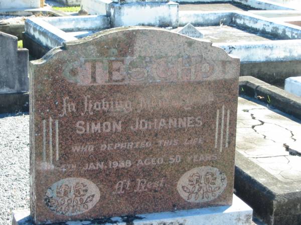 Simon Johannes TESCH  | 4 Jan 1938  | aged 50  |   | Bethania (Lutheran) Bethania, Gold Coast  | 