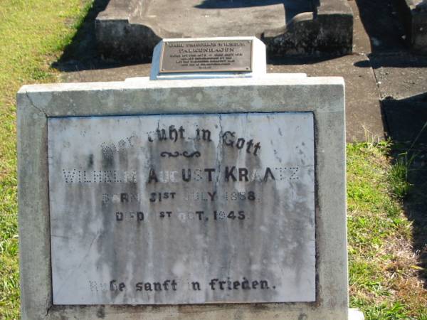 Wilhelm August KRAATZ  | B: 31 Jul 1858  | D: 1 Oct 1945  |   | Bethania (Lutheran) Bethania, Gold Coast  | 