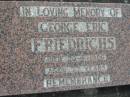 George Eric FRIEDRICHS 20 Jun 1986 aged 77  Bethel Lutheran Cemetery, Logan Reserve (Logan City)  