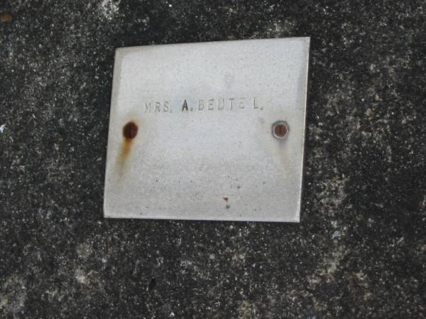 Mrs A BEUTEL  |   | Bethel Lutheran Cemetery, Logan Reserve (Logan City)  |   | 