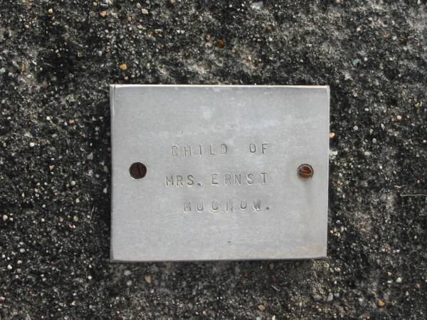 child of Mrs Ernst MUCHOW  |   | Bethel Lutheran Cemetery, Logan Reserve (Logan City)  |   | 