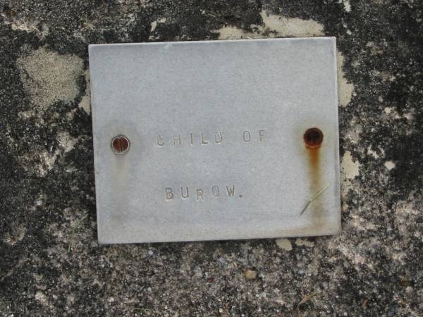 child of BUROW  |   | Bethel Lutheran Cemetery, Logan Reserve (Logan City)  |   | 