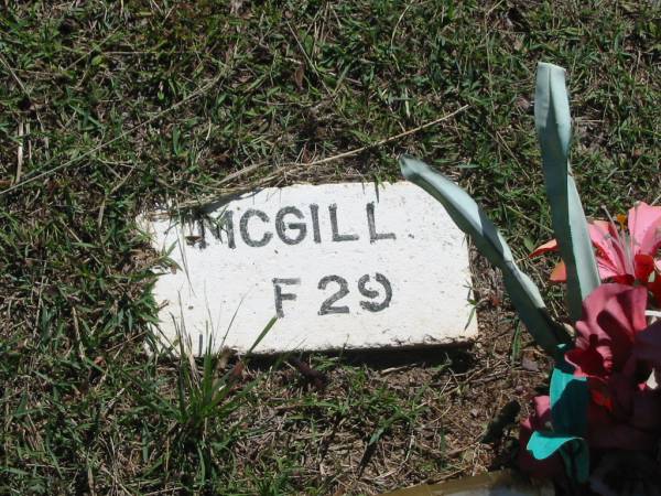 MCGILL;  | Blackbutt-Benarkin cemetery, South Burnett Region  | 