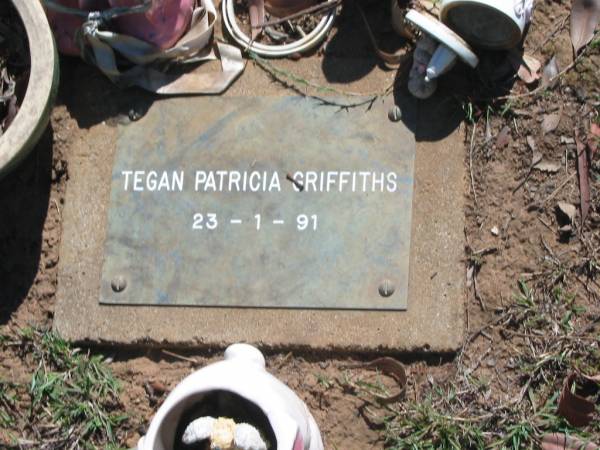 Tegan Patricia GRIFFITHS,  | died 23-1-91;  | Blackbutt-Benarkin cemetery, South Burnett Region  | 
