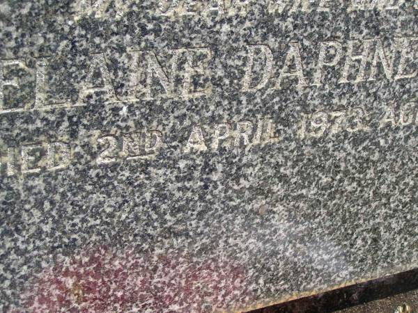 Elaine Daphne BROOKS,  | wife mother,  | died 2 April 1973 aged 42 years;  | Blackbutt-Benarkin cemetery, South Burnett Region  | 