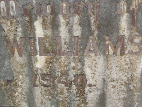 Robert C. WILLIAMS,  | 1869 - 1940;  | Blackbutt-Benarkin cemetery, South Burnett Region  | 