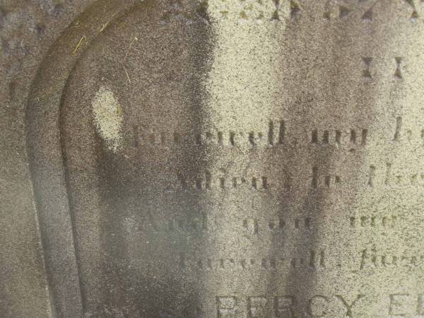 Alice BYGRAVE,  | 10? Dec 1904 aged 67 years 6 months 11 days;  | Percy Edward BYGRAVE,  | grandson,  | died 22 April ????,  | Blackbutt-Benarkin cemetery, South Burnett Region  | 