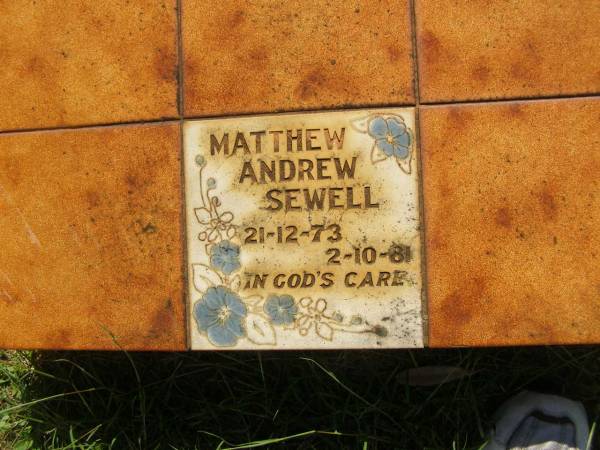 Matthew Andrew SEWELL,  | 21-12-73 - 2-10-81;  | Blackbutt-Benarkin cemetery, South Burnett Region  | 