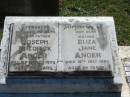 
Joseph Fredrick ANGER,
husband father,
died 17 March 1979 aged 74 years;
Eliza Jane ANGER,
mother,
died 15 July 1995 aged 86 years;
Blackbutt-Benarkin cemetery, South Burnett Region
