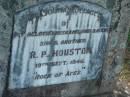 
R.P. (Roy) HOUSTON,
husband daddy son brother,
died 19 Sept 1946;
Blackbutt-Benarkin cemetery, South Burnett Region
