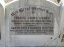 
Francis James OBRIEN,
poppy,
died 23-3-1971 aged 60 years;
Katheleen Frances OBRIEN,
gammie,
died 11-11-1977 aged 69 years;
Blackbutt-Benarkin cemetery, South Burnett Region
