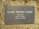 
Clara Odessa HOBBS,
died 1929 aged 47 years;
Blackbutt-Benarkin cemetery, South Burnett Region
