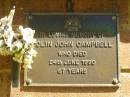 Colin John CAMPBELL, died 24 June 1990 aged 67 years; Bribie Island Memorial Gardens, Caboolture Shire 