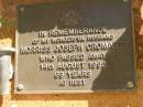 Morriss Joseph CROMARTY,
husband,
died 14 Aug 1992 aged 69 years;
Bribie Island Memorial Gardens, Caboolture Shire