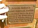 
Barry Campbell GRAHAM,
accidentally killed 15-10-90 aged 39 years,
minister of Uniting Church,
husband of Margaret,
father of Elizabeth, Benjamin & Christopher;
Bribie Island Memorial Gardens, Caboolture Shire
