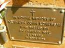 
Kenneth John LONERGAN,
died 2 Jan 1992 aged 61 years;
Bribie Island Memorial Gardens, Caboolture Shire
