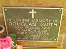 Douglas SMITH, died 1 March 2006 aged 80 years; Bribie Island Memorial Gardens, Caboolture Shire 