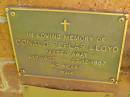 Donald Peplar LLOYD,
1-12-1907 - 27-12-1987 aged 80 years;
Bribie Island Memorial Gardens, Caboolture Shire