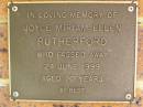 
Joyce Miriam Ellen RUTHERFORD,
died 24 June 1999 aged 70 years;
Bribie Island Memorial Gardens, Caboolture Shire
