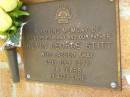 Kevin George STITT,
husband father,
died 29 July 1992 aged 74 years;
Bribie Island Memorial Gardens, Caboolture Shire
