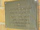 Luise HANDKE,
born 11-4-1914,
died 19 Oct 1985;
Bribie Island Memorial Gardens, Caboolture Shire